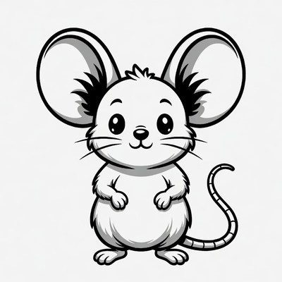 Cute cartoon mouse illustration