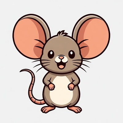 Cute cartoon mouse smiling