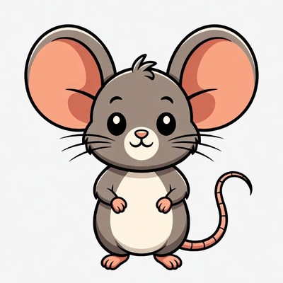 Cute cartoon mouse illustration