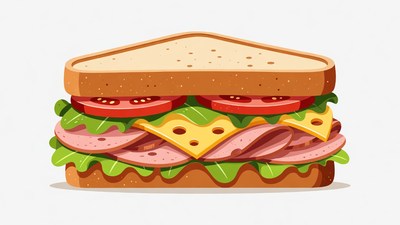 Ham and Cheese Sandwich Illustration