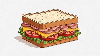 Ham and Cheese Sandwich Illustration