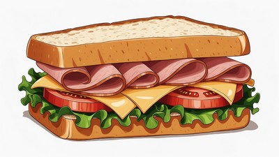 Ham and Cheese Sandwich Illustration