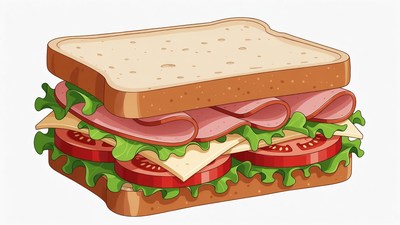 Ham and Cheese Sandwich Illustration