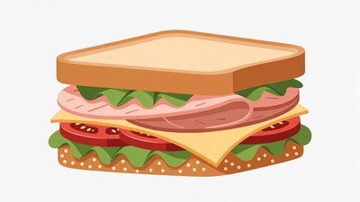 Ham and Cheese Sandwich Illustration
