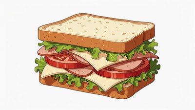Ham and Cheese Sandwich Illustration