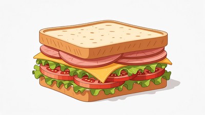 Ham and Cheese Sandwich Illustration