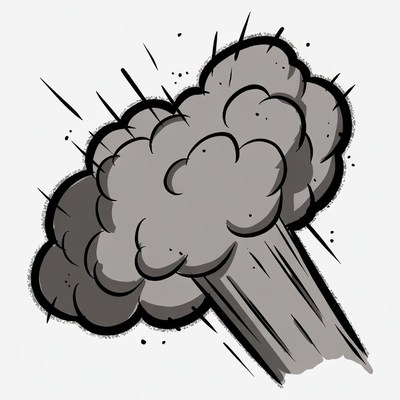 Exploding Cloud Burst Illustration