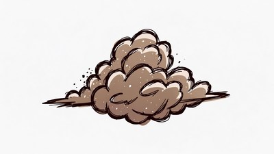 Brown dust cloud illustration