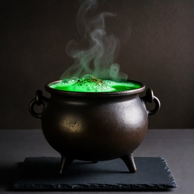 Bubbling Green Witch Cauldron