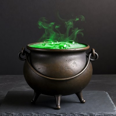 Bubbling Green Witch Cauldron