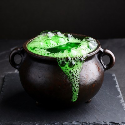 Bubbling Green Witch Cauldron Potion