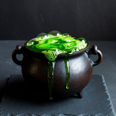 Bubbling Green Witch Cauldron