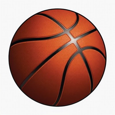 Orange basketball on white background