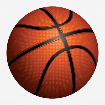 Orange Basketball on White Background