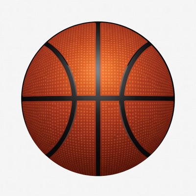 Orange basketball on white background
