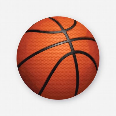 Orange basketball on white background