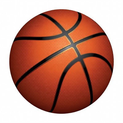 Orange Basketball on White Background