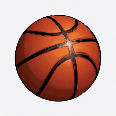 Orange Basketball on White Background