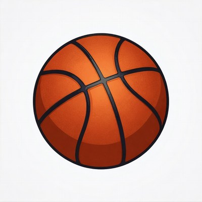 Orange basketball on white background