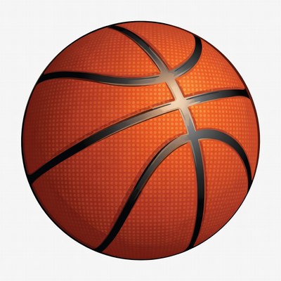 Orange Basketball on White Background