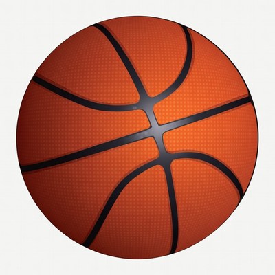 Orange basketball on white background