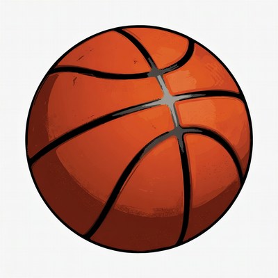 Orange basketball on white background