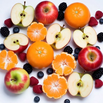 Fresh Apple Orange Berry Fruit Mix