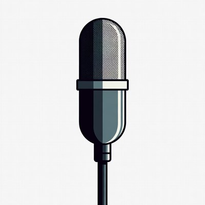 Illustrated vintage microphone