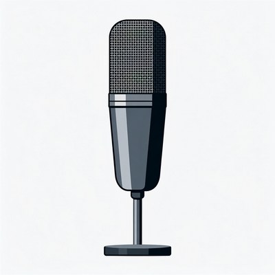 Black Microphone on Stand