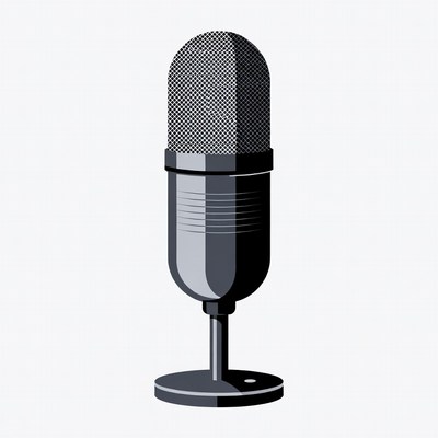 Microphone on stand illustration