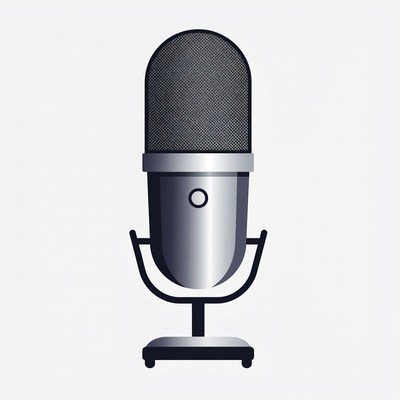 Microphone on Stand Illustration