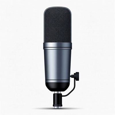 Silver Microphone Illustration