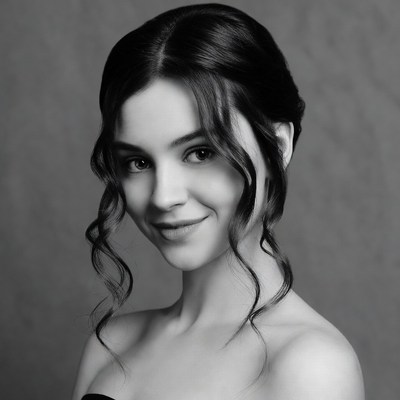 Young woman with wavy updo hairstyle