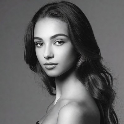 Beautiful woman with long wavy hair