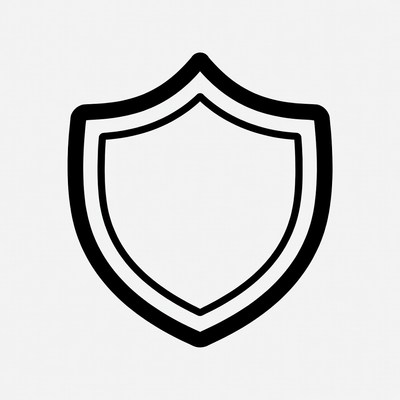 Black Outline Shield Icon