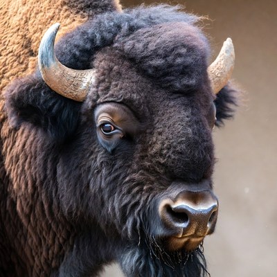 Closeup of American Bison Head