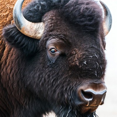 Close-up American Bison Head