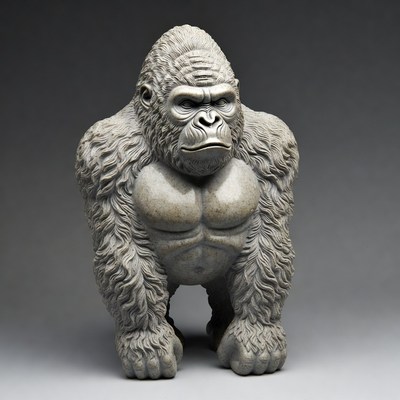 Stone Gorilla Sculpture Standing