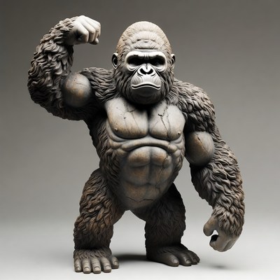 Muscular Gorilla Flexing Bicep