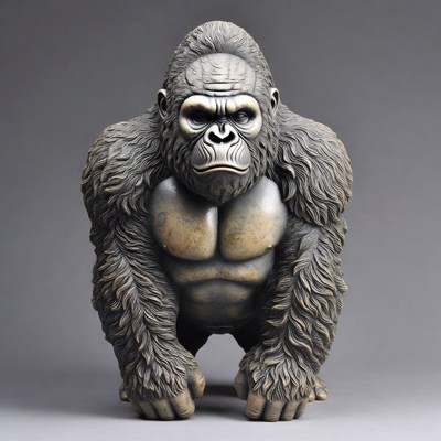 Sculpted Silverback Gorilla Statue