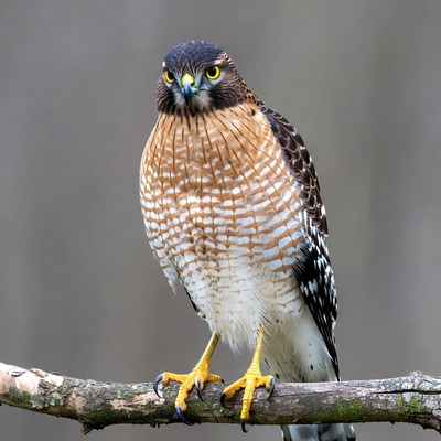 Cooper's Hawk Perched on Branch