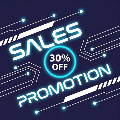 30% Off Sales Promotion Neon Graphic