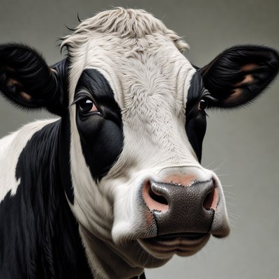 Close-up Holstein cow face