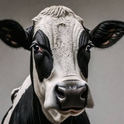 Close-up Holstein Cow Portrait