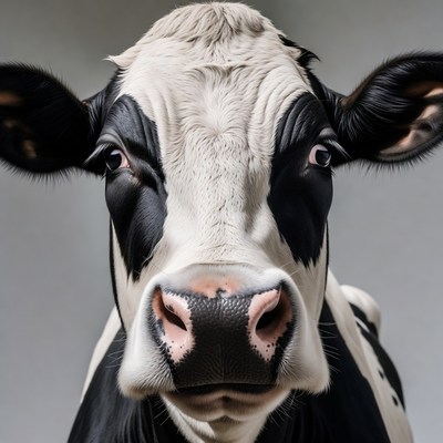Close-up Holstein cow face