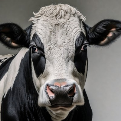 Close-up Holstein cow face