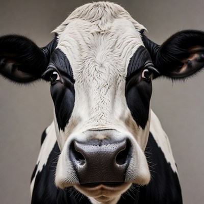 Close-up Holstein cow face