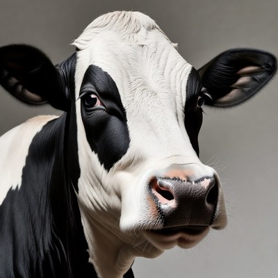 Close-up Holstein Cow Portrait