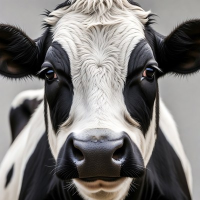 Close-up Holstein cow face