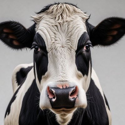 Close-up Holstein cow face